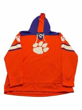 Clemson Tigers old time jersey style mid weight cotton hoodie men's Xxl